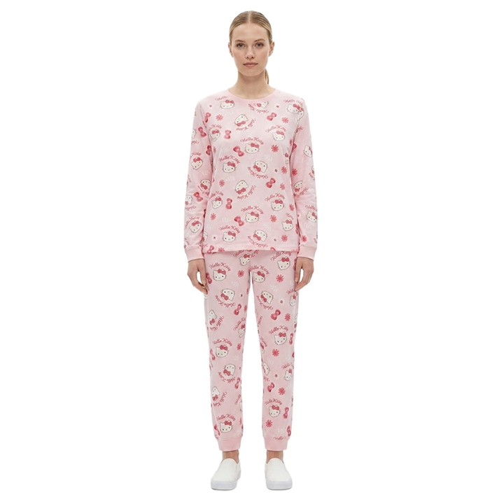 Women Hello Kitty Full Sleeves Pyjama Set
