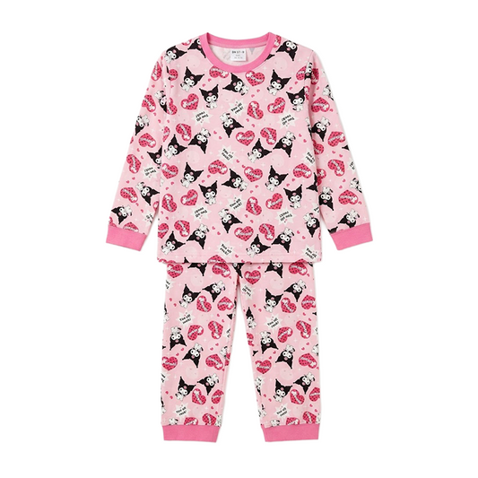 Women Sanrio Kuromi Full Sleeves Pyjama Set