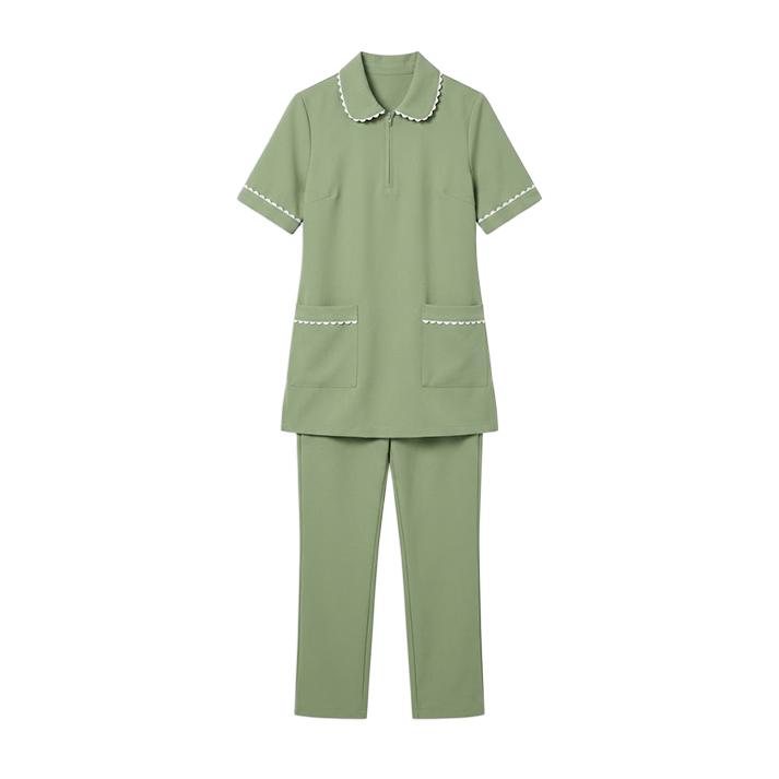 Maid's Trim Zip-Neck Tunic Uniform Set
