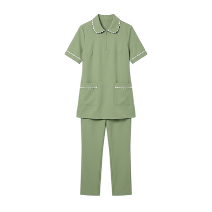 Maid's Trim Zip-Neck Tunic Uniform Set