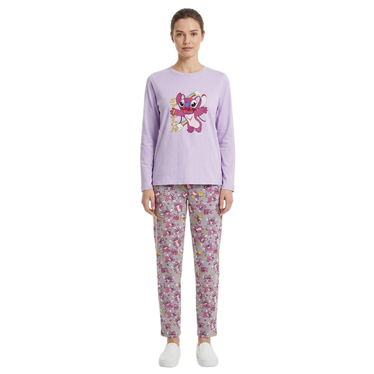 Women Disney Stitch Full Sleeves Pyjama Set