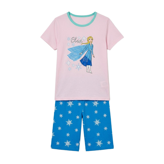 Girls Disney Frozen Elsa Half Sleeves Shorts Set