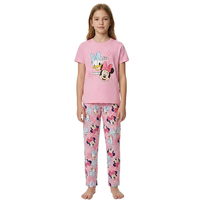 Girls Daisy & Minnie Half Sleeves Pyjama Set