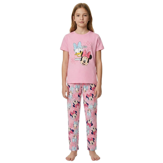 Girls Daisy & Minnie Half Sleeves Pyjama Set