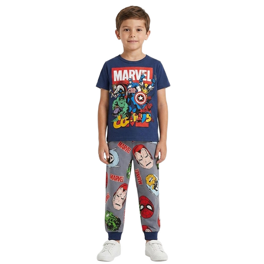 Boys Marvel Heroes Half Sleeves Pyjama Set