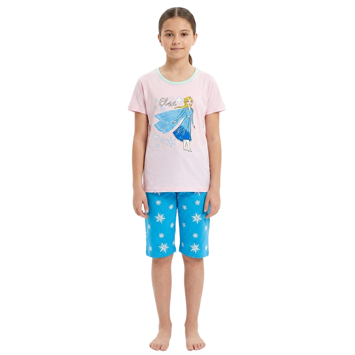 Girls Disney Frozen Elsa Half Sleeves Shorts Set
