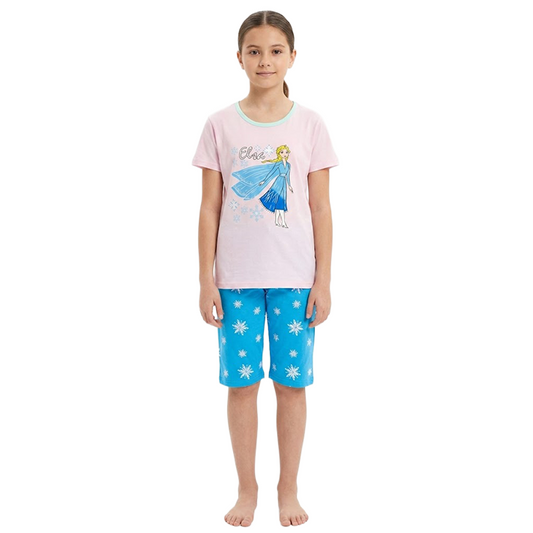 Girls Disney Frozen Elsa Half Sleeves Shorts Set