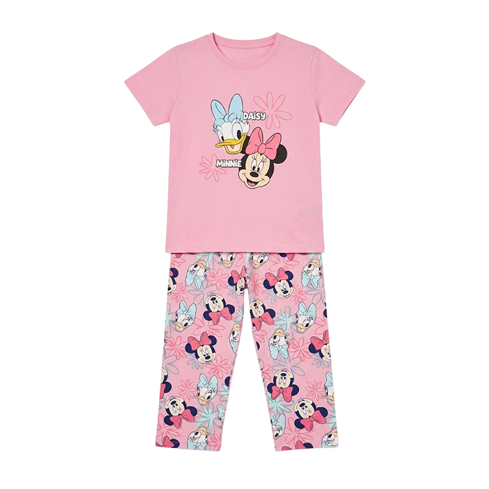 Girls Daisy & Minnie Half Sleeves Pyjama Set
