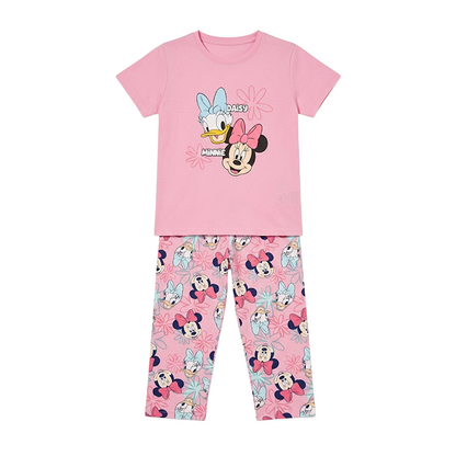 Girls Daisy & Minnie Half Sleeves Pyjama Set