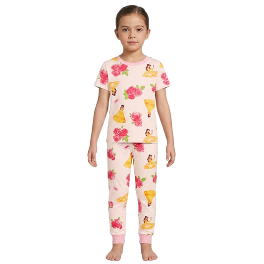 Girls Belle & Rose Floral Half Sleeves Pyjama Set