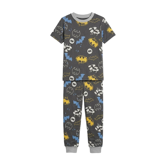 Boys Dark Theme Batman Half Sleeves Pyjama Set