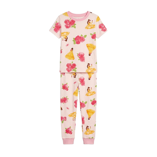 Girls Belle & Rose Floral Half Sleeves Pyjama Set