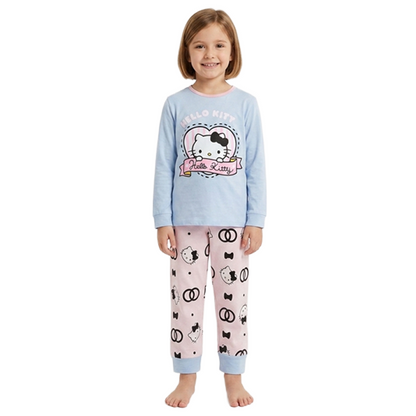 Girls Kitty Full Sleeves Pyjama Set