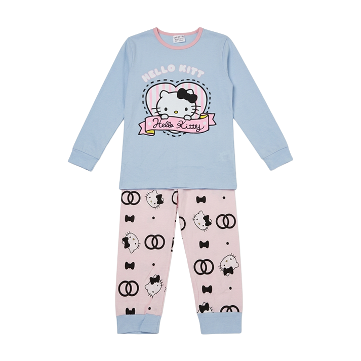 Girls Kitty Full Sleeves Pyjama Set