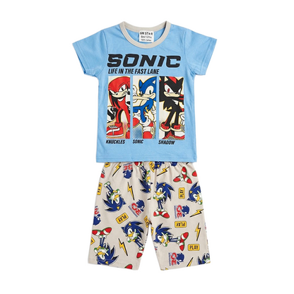 Boys Sonic Half Sleeves Shorts Set