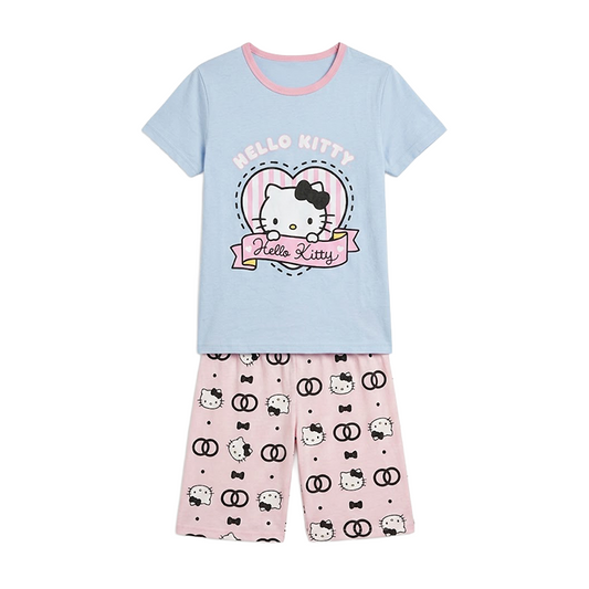 Girls Disney Hello Kitty Half Sleeves Shorts Set