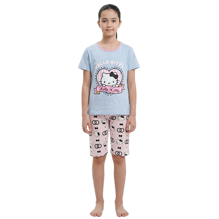 Girls Disney Hello Kitty Half Sleeves Shorts Set