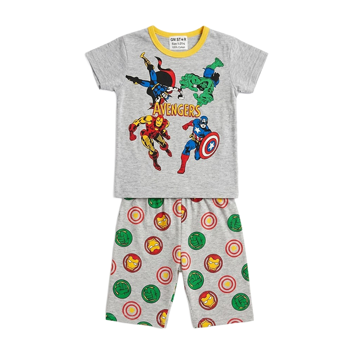Boys Avengers Half Sleeves Shorts Set