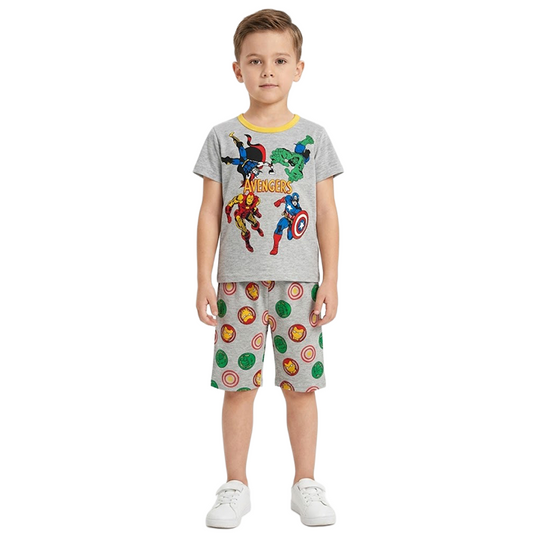 Boys Avengers Half Sleeves Shorts Set