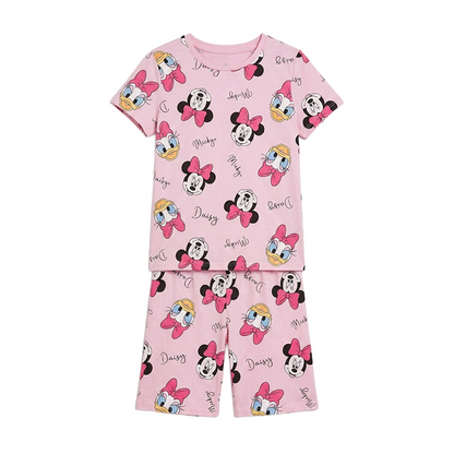 Girls Disney Minnie and Daisy Half Sleeves Shorts Set