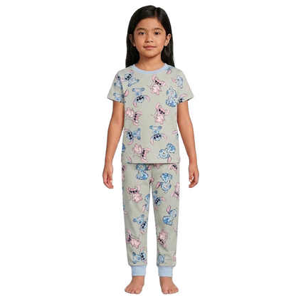Girls Stitch & Angel Duo Half Sleeves Pyjama Set
