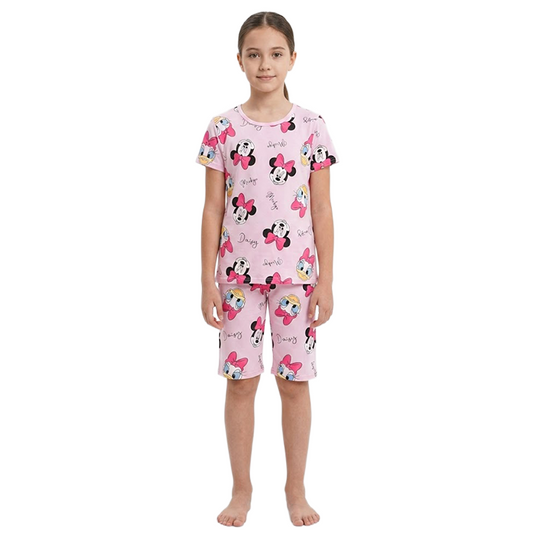 Girls Disney Minnie and Daisy Half Sleeves Shorts Set