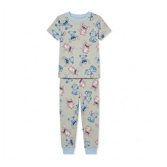 Girls Stitch & Angel Duo Half Sleeves Pyjama Set
