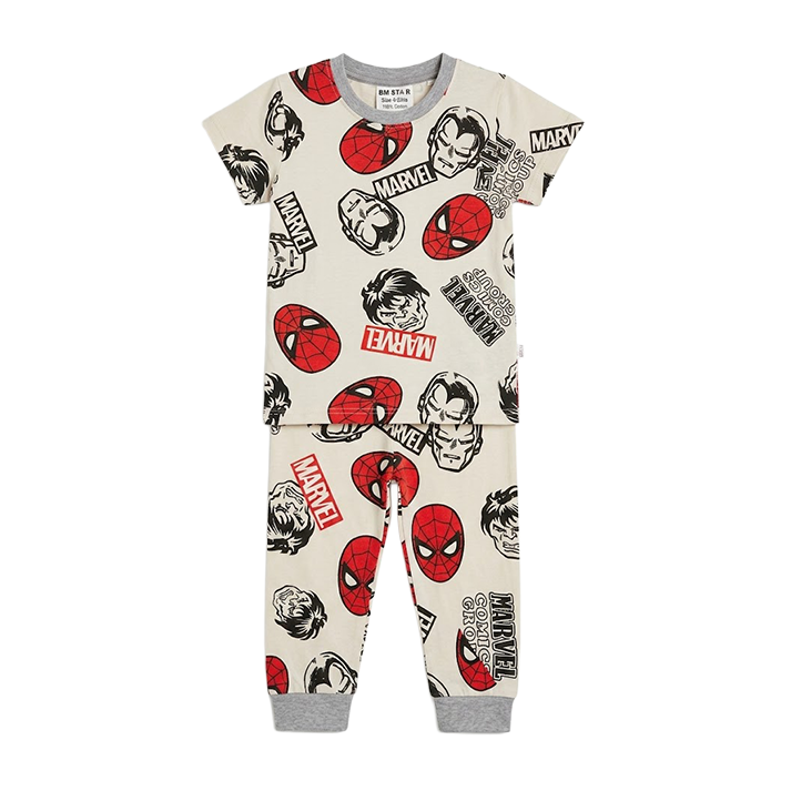 Boys Marvel Half Sleeves Pyjama Set