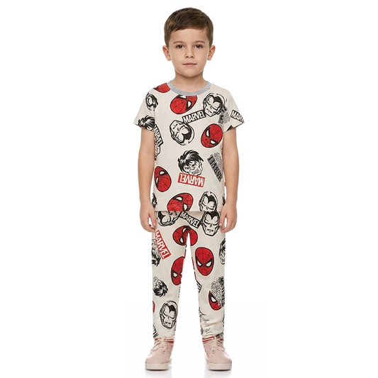 Boys Marvel Half Sleeves Pyjama Set