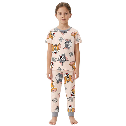 Girls Tom & Jerry Half Sleeves Pyjama Set