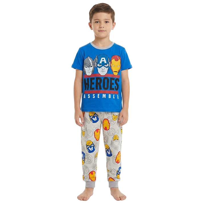 Boys Marvel Heroes Half Sleeves Pyjama Set