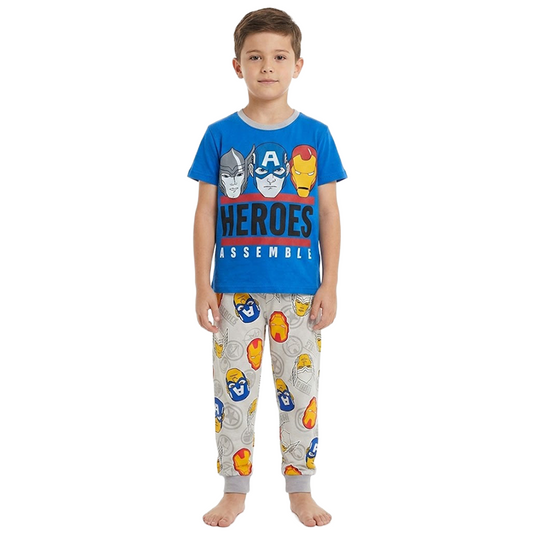 Boys Marvel Heroes Half Sleeves Pyjama Set