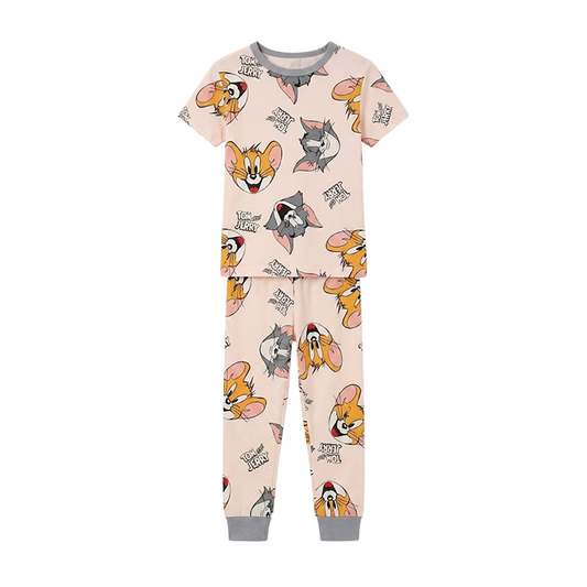 Girls Tom & Jerry Half Sleeves Pyjama Set
