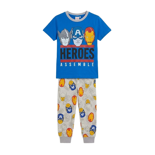 Boys Marvel Heroes Half Sleeves Pyjama Set