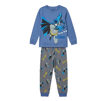 Boys Batman Pajama Set | Blue & Grey Long Sleeve Sleepwear