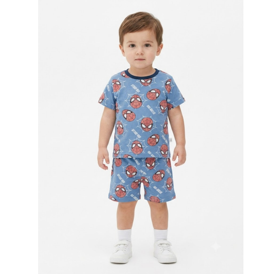 Boys' Spider-Man Printed T-Shirt & Shorts Set