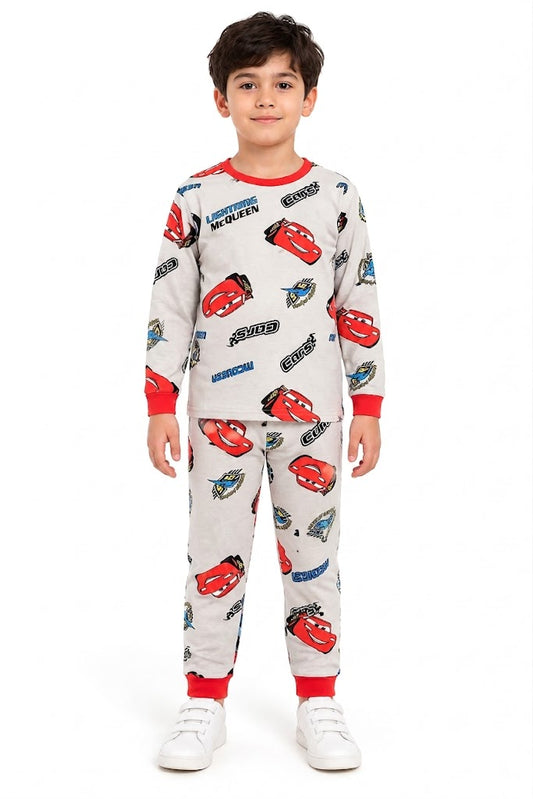 Boys Cars Printed Pajama Set | Soft Cotton Sleepwear