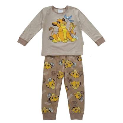 Boys Lion King Simba Pajama Set | Beige Long Sleeve Set