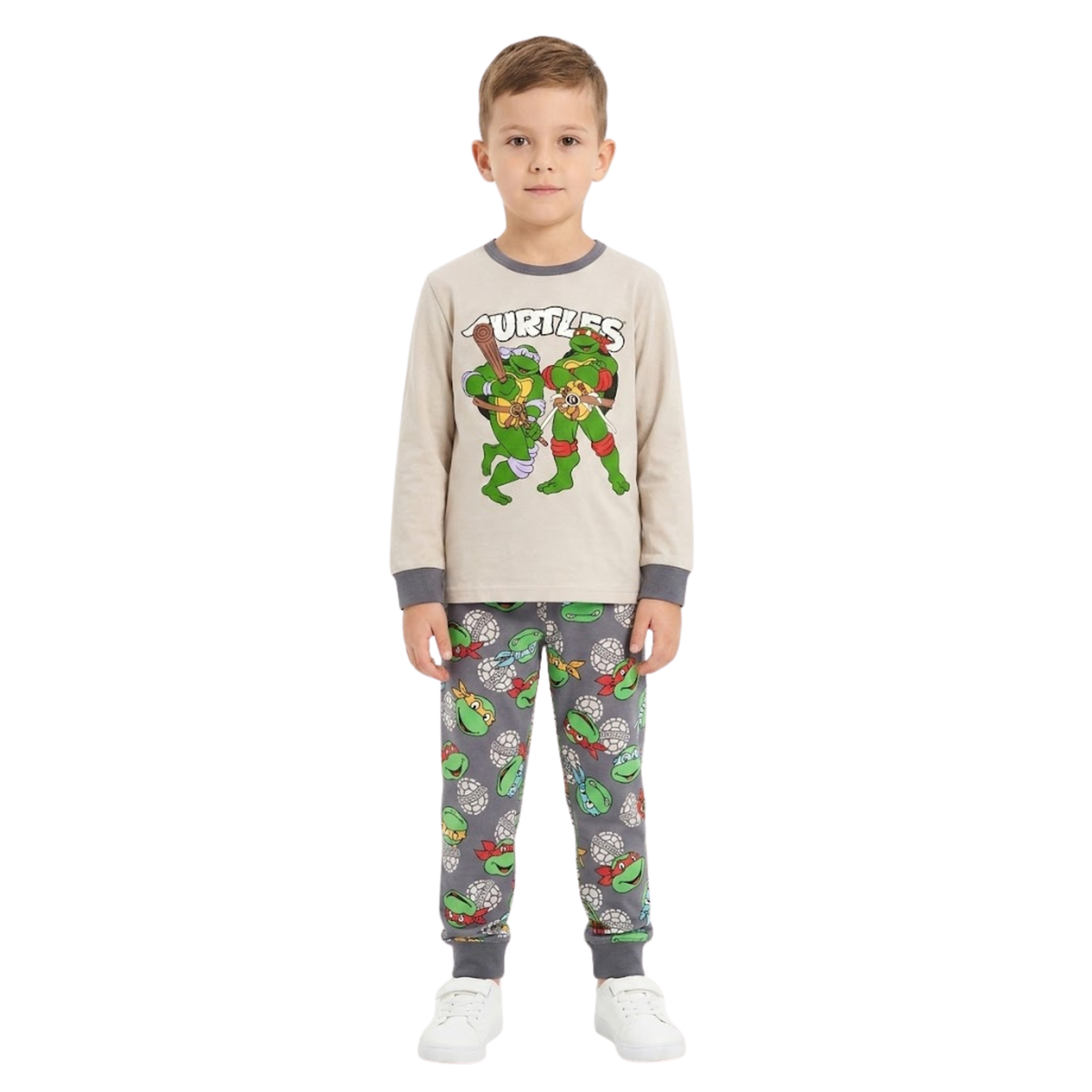 Boys Ninja Turtles Pajama Set | Grey Long Sleeve Set