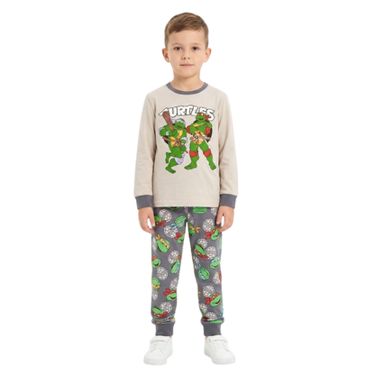 Boys Ninja Turtles Pajama Set | Grey Long Sleeve Set
