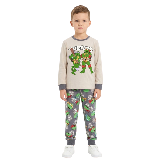 Boys Ninja Turtles Pajama Set | Grey Long Sleeve Set