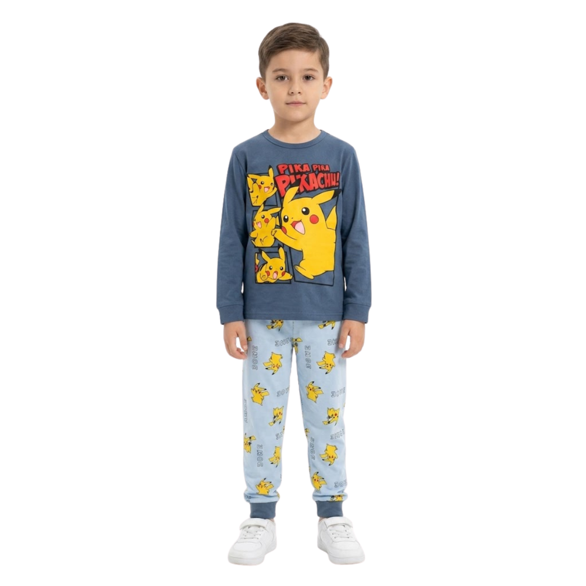 Boys Pokemon Pikachu Pajama Set | Blue Long Sleeve Outfit
