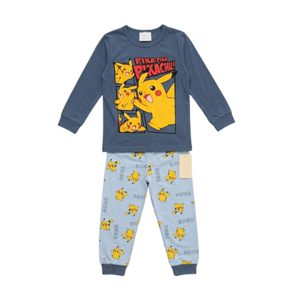 Boys Pokemon Pikachu Pajama Set | Blue Long Sleeve Outfit