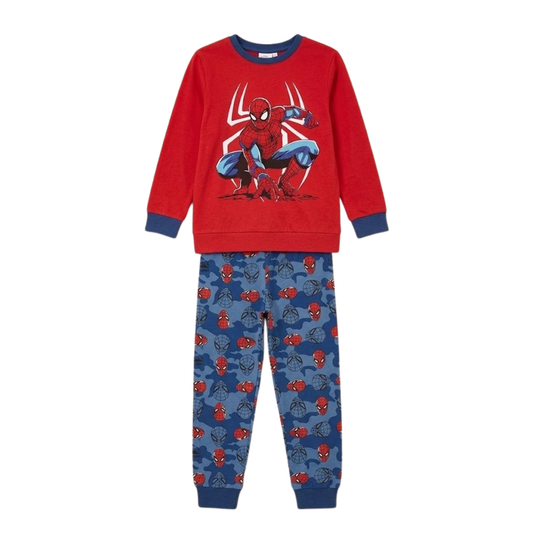 Boys Spiderman Pajama Set | Red & Blue Cotton Sleepwear