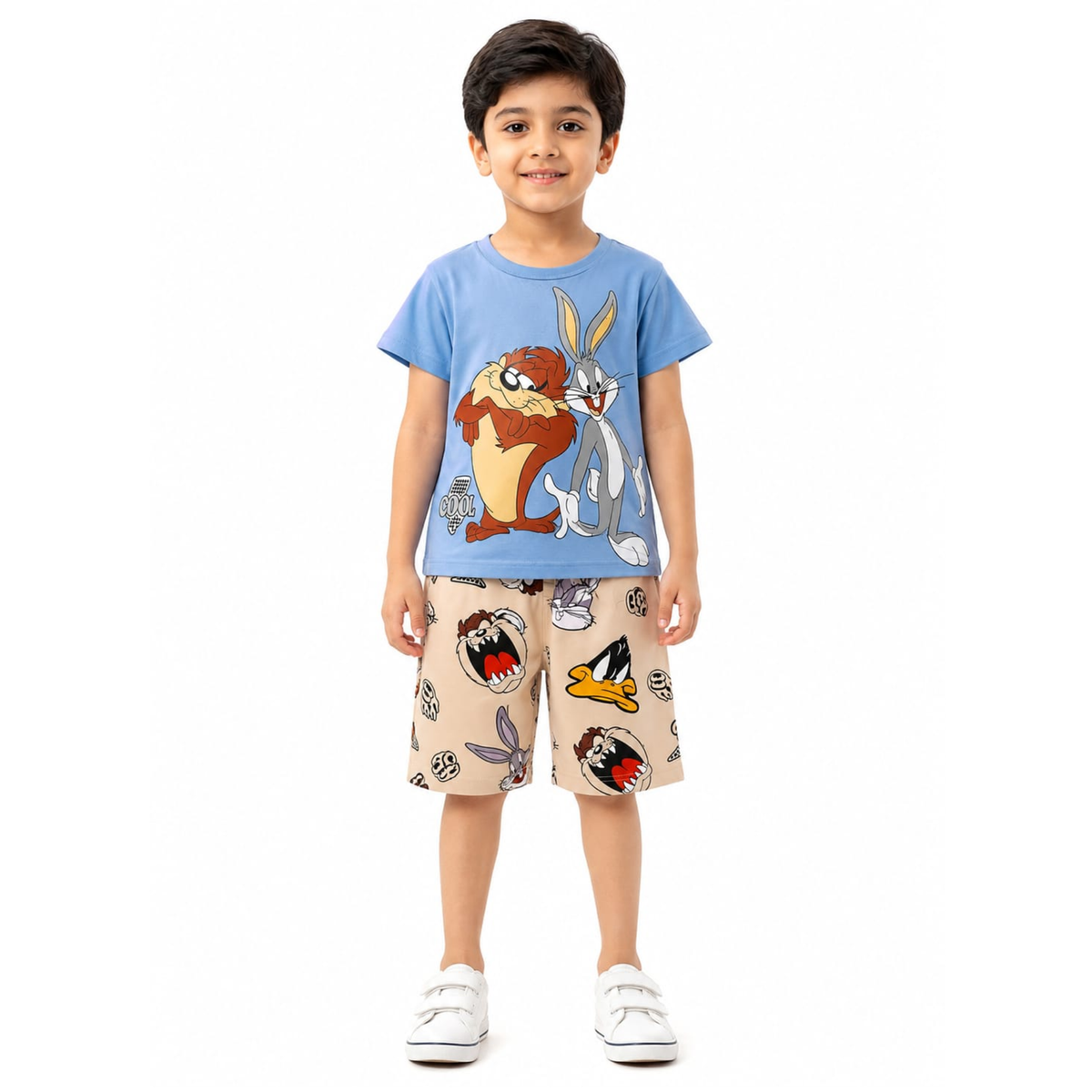 Boys' Looney Tunes T-Shirt & Shorts Set | Bugs Bunny & Taz Cotton Outfit