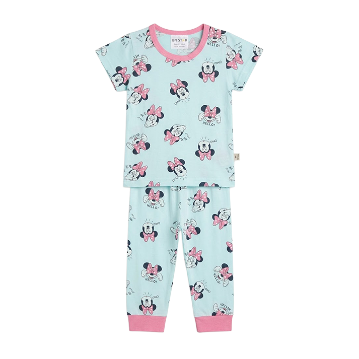 Girls Minnie Mouse Half Sleeves Pyjama Set