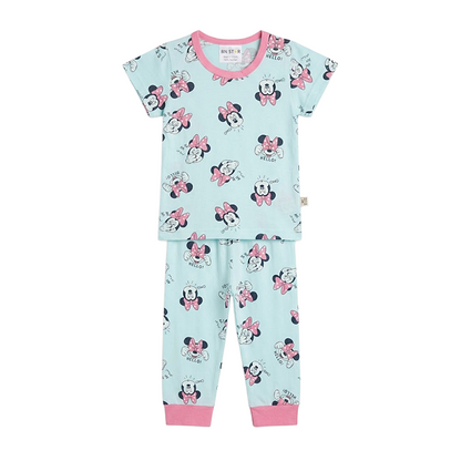 Girls Minnie Mouse Half Sleeves Pyjama Set