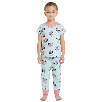 Girls Minnie Mouse Half Sleeves Pyjama Set