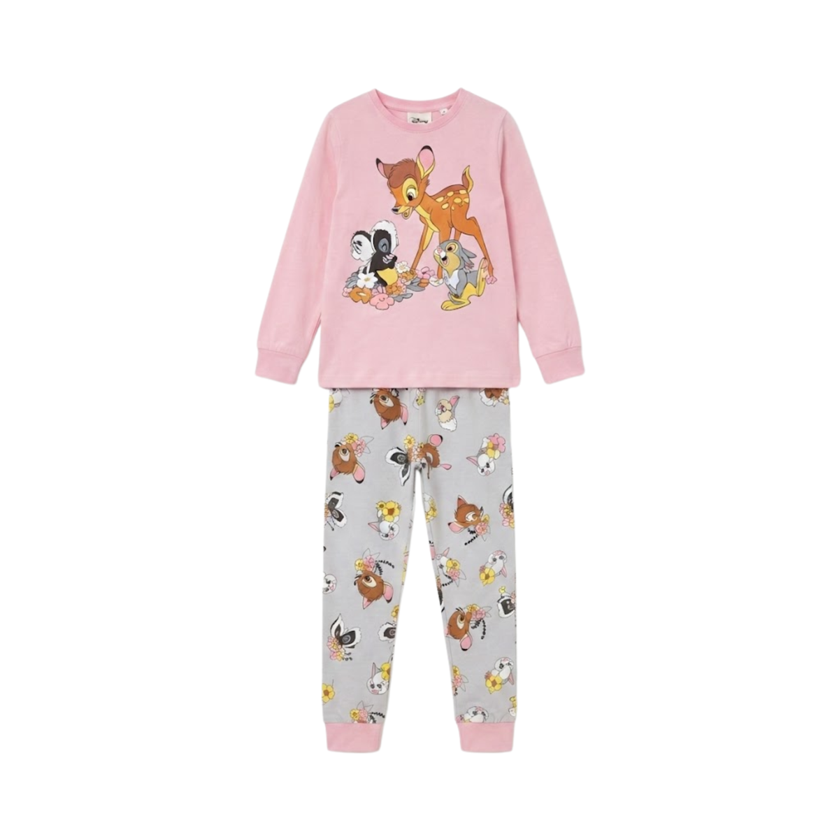 Girls Bambi & Friends Pajama Set | Pink & Grey Sleepwear