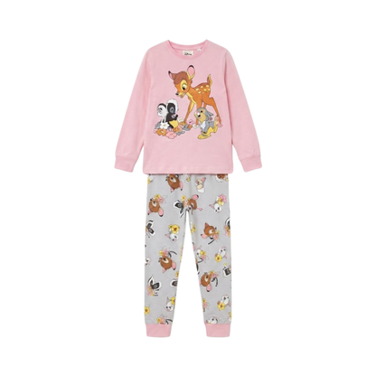 Girls Bambi & Friends Pajama Set | Pink & Grey Sleepwear
